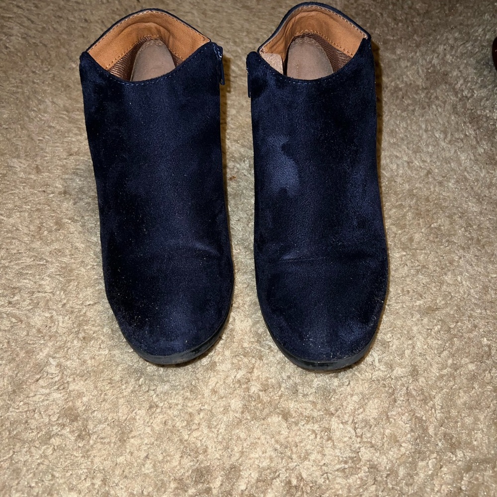 Blue suede booties - Picture 4 of 4